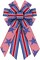 Large Patriotic Wreath Bow – Red, White & Blue Stripes Burlap Bow for Front Door, Memorial Day & 4th of July Tree Topper, Indoor/Outdoor American Flag Holiday Decoration
